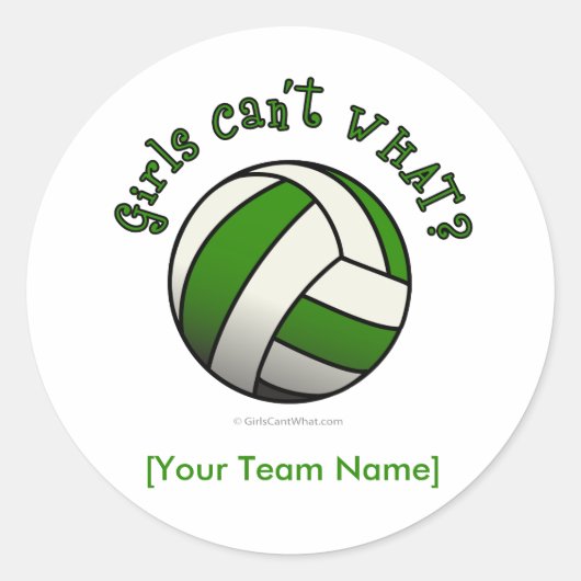 Sticker Rond Volley-ball vert (Devant)
