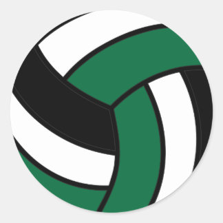 Sticker Rond Volley-ball vert foncé et blanc