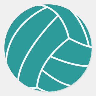 Sticker Rond Volley-ball vert turquoise