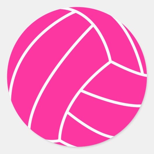 Sticker Rond Volley rose chaud (Devant)