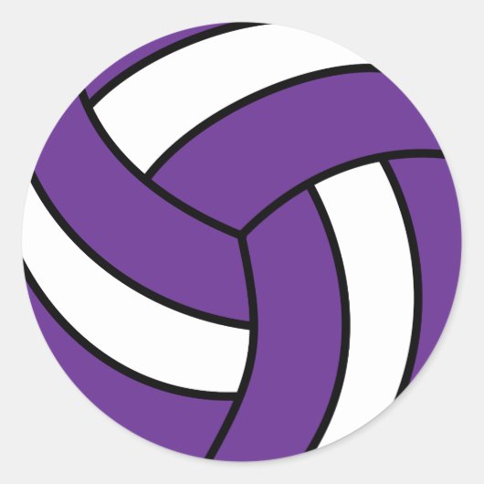 Sticker Rond Volley violet et blanc (Devant)