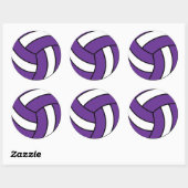Sticker Rond Volley violet et blanc (Feuille)