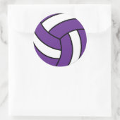 Sticker Rond Volley violet et blanc (Sac)