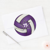 Sticker Rond Volley violet et blanc | Nom et numéro do-it-yours (Enveloppe)