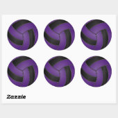Sticker Rond Volley violet et noir (Feuille)