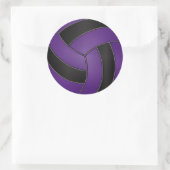 Sticker Rond Volley violet et noir (Sac)