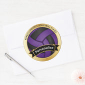 Sticker Rond Volley violet et noir | Nom do-it-yourself (Enveloppe)