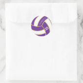 Sticker Rond Volley violet, or et blanc - Personnaliser (Sac)