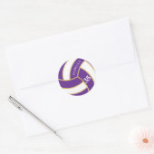 Sticker Rond Volley violet, or et blanc - Personnaliser (Enveloppe)