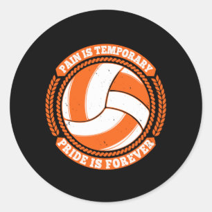 Sticker Rond Volleyball - Douleur Prière Temporaire Pour Toujou