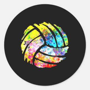 Sticker Rond Volleyball Fun cadeaux pour papa maman joueur coac