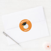 Sticker Rond Volleyball Graduation Sports Orange (Enveloppe)