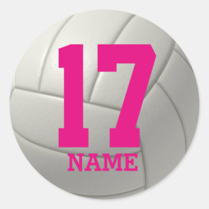 Sticker Rond Volleyball personnalisé (ajoutez votre nom et