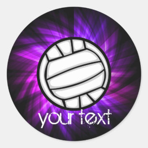 Sticker Rond Volleyball pourpre