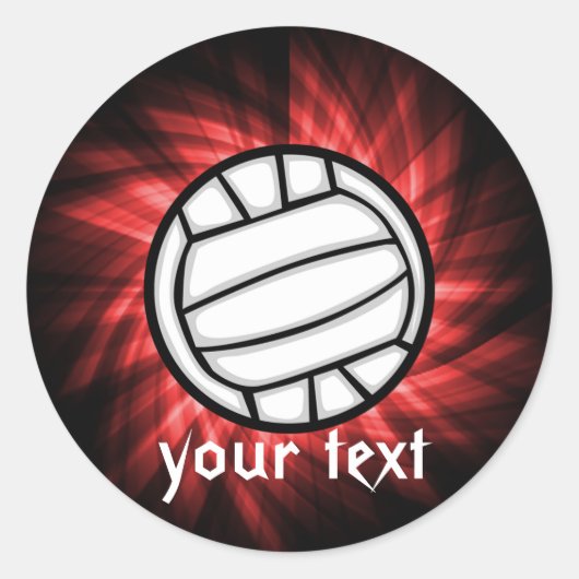 Sticker Rond Volleyball ; Rouge (Devant)