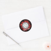 Sticker Rond Volleyball ; Rouge (Enveloppe)