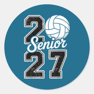 Sticker Rond Volleyball Senior 2027 de la promotion 2027