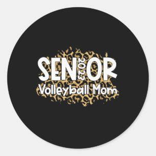 Sticker Rond Volleyball Senior Mom Volleyball Maman Graduation