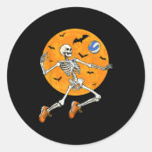 Sticker Rond Volleyball Skeleton Soky Boys Halloween Volleyball (Devant)