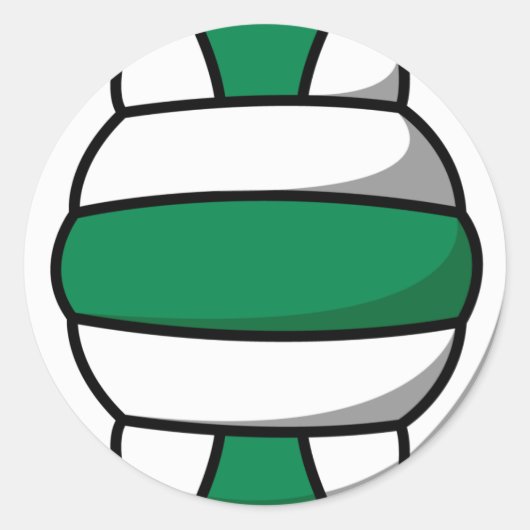Sticker Rond volleyball vert et blanc (Devant)