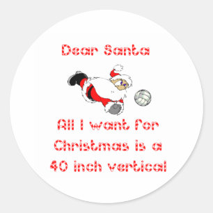 Sticker Rond VolleyChick Cher Père Noël 1 côté
