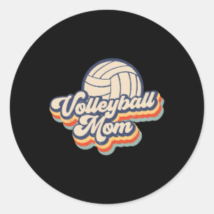 Sticker Rond Volleyll Maman Mama Fête des mères Vintage Retro F