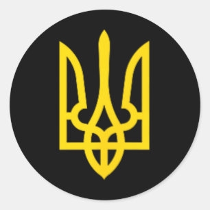 Sticker Rond Volodymyr Zelenskyy Blason Ukraine Militaire