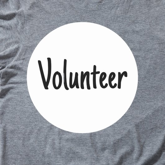 Sticker Rond Volontaire minimal simple