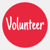 Sticker Rond Volontaire simple rouge et blanc (Devant)