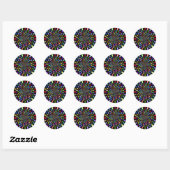 Sticker Rond Vortex arc-en-ciel (Feuille)