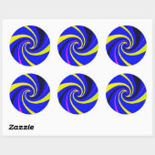 Sticker Rond Vortex bleu (Feuille)