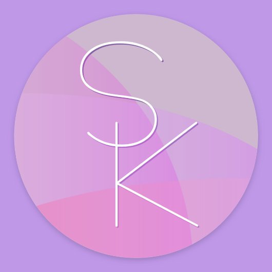 Sticker Rond Vos initiales de chevauchement | Géométrique rose 