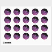 Sticker Rond Vos initiales de chevauchement | Moderne violet et (Feuille)