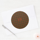 Sticker Rond Vos initiales sur Bruce Clan tartan (Enveloppe)