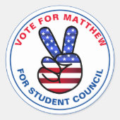 Sticker Rond Vote amusant pour le président de classe : étoile  (Devant)