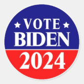 Sticker Rond Vote Biden 2024 Parti démocratique (Devant)