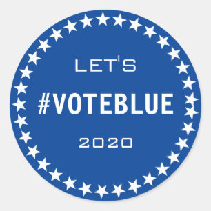 Sticker Rond Vote Bleu Américain Drapeau Thème Élection Personn