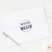 Sticker Rond Vote Blue - American Flag Typographie (Enveloppe)