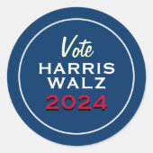 Sticker Rond Vote Campagne HARRIS WALZ 2024 (Devant)