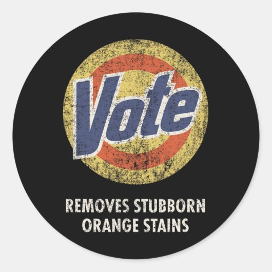 Sticker Rond Vote Detergent Funny Vintage (Devant)