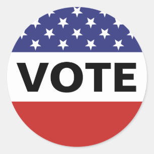 Sticker Rond Vote du drapeau américain