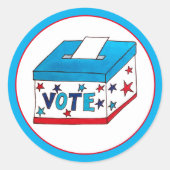 Sticker Rond VOTE Election Day USA Voter urlot Box (Devant)