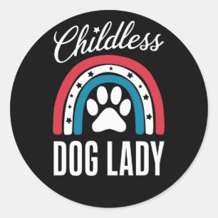 Sticker Rond Vote électoral de la dame sans enfants et avec un