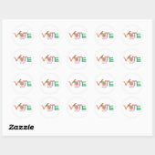Sticker Rond Vote Félin Heureux GOTV (Feuille)