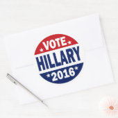 Sticker Rond Vote Hillary 2016 (Enveloppe)