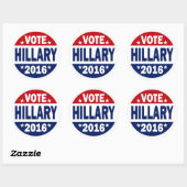 Sticker Rond Vote Hillary 2016 (Feuille)