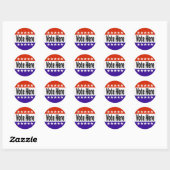 Sticker Rond Vote ici (Feuille)
