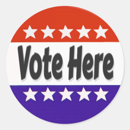 Sticker Rond Vote ici (Devant)