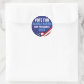 Sticker Rond Vote Kamala Harris Pour Le Président 2024 (Sac)