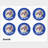 Sticker Rond Vote Kamala USA flag Shih Tzu Pas mignon chien (Feuille)